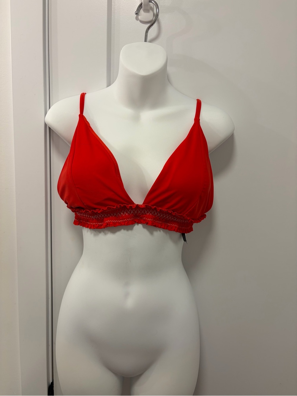 New Look Red Triangle Bikini Top with Elastic Underband